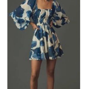 Hutch blue floral square neck romper Anthro new!